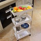 Rak Troli Dapur Ramping 4 Tingkat untuk Sayuran ringan yang dapat digunakan kembali Mudah dipasang