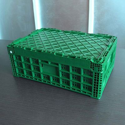 Kualitas Peti Penyimpanan Plastik Hijau 600x400x220cm Untuk Sayuran Buah pabrik
